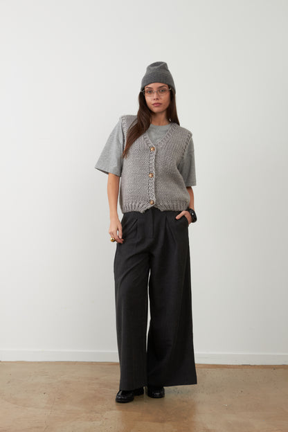 Pantalon de tailleur large Cindy - Noir