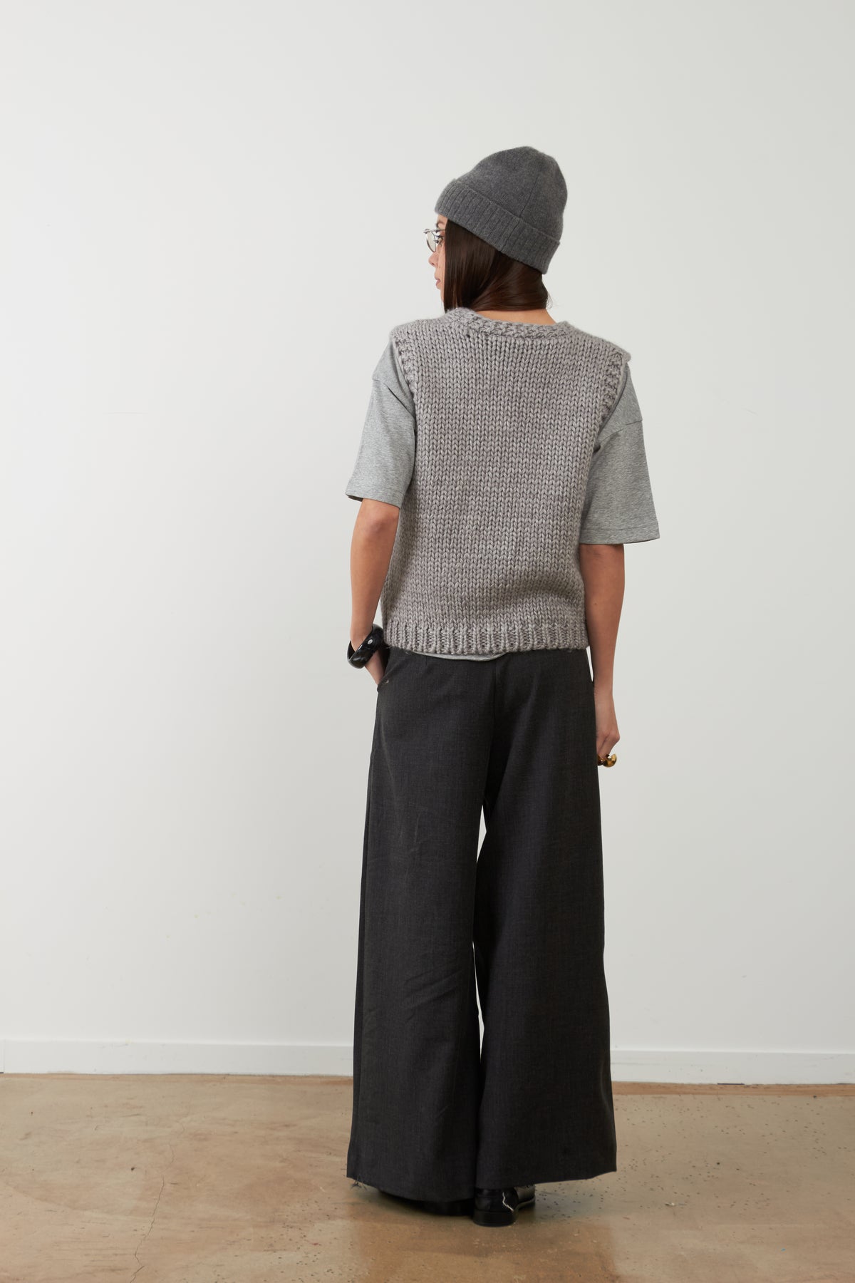 Pantalon de tailleur large Cindy - Noir