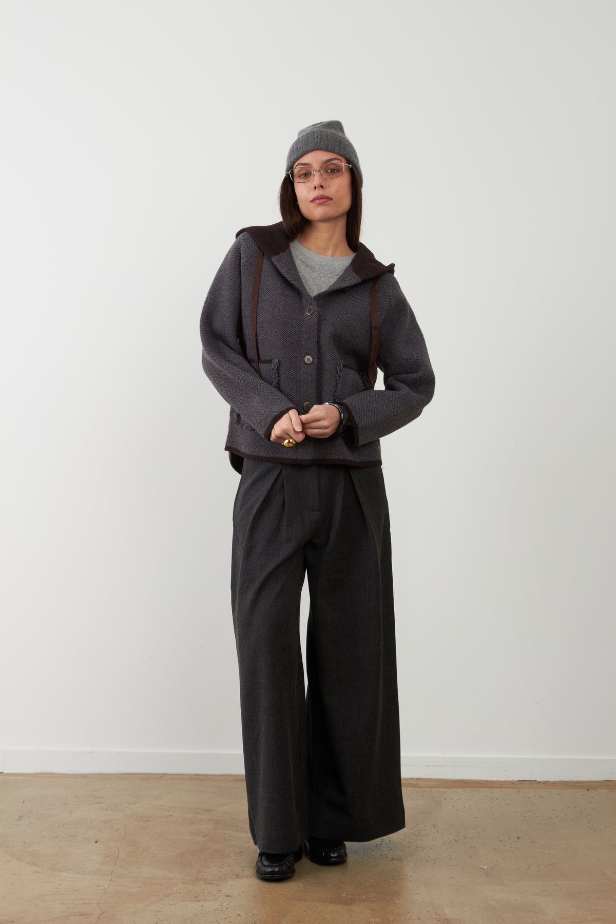 Pantalon de tailleur large Cindy - Noir
