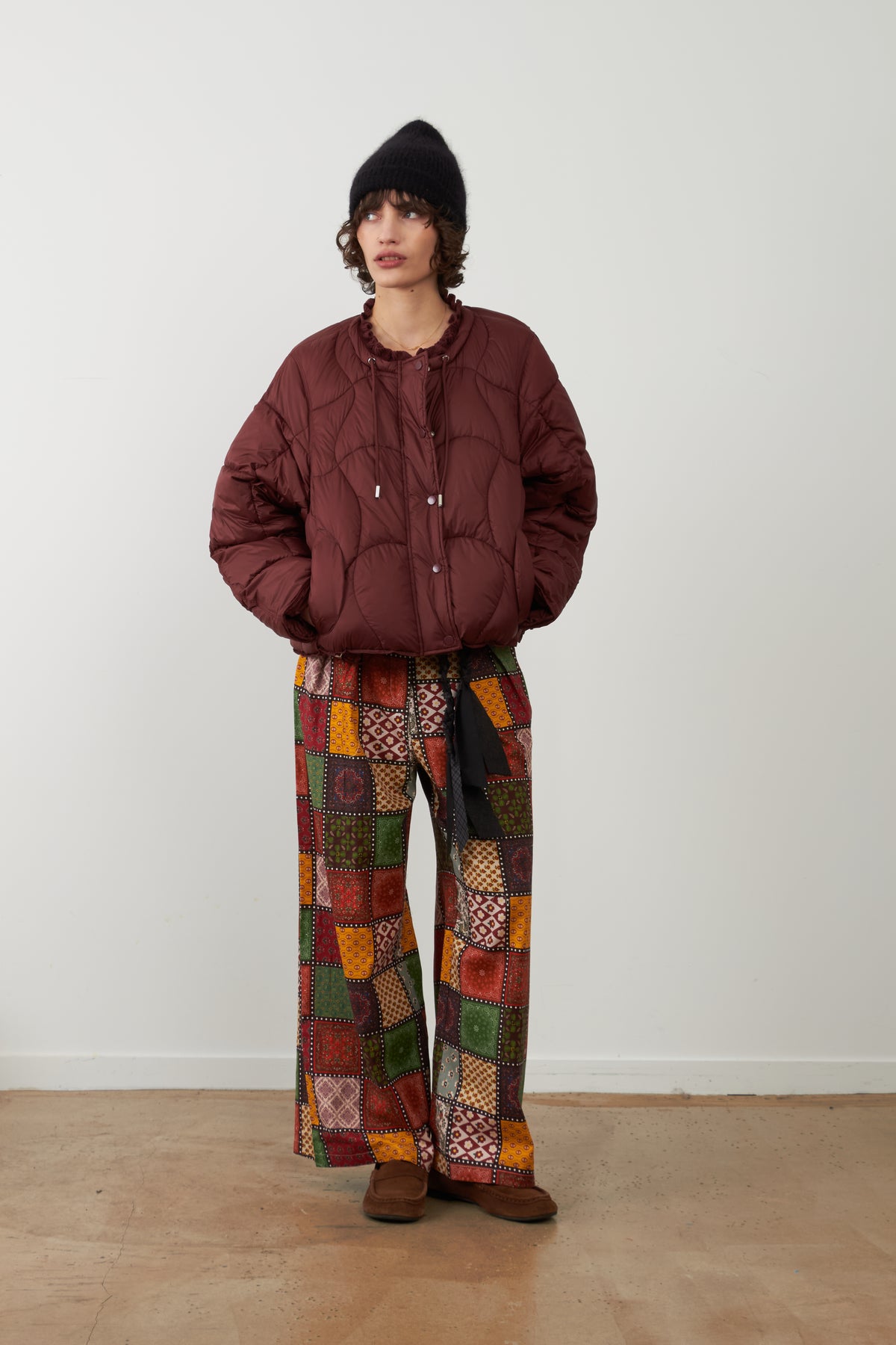 Pantalon palazzo taille haute large & fluide patchwork Charlie - Eco nomade