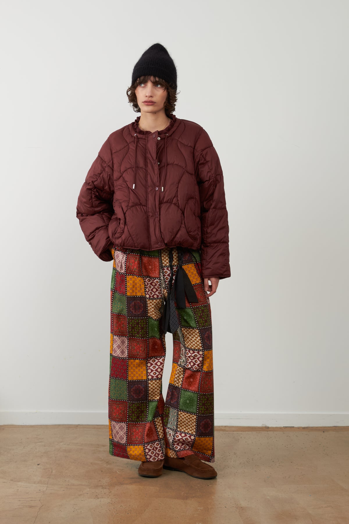 Pantalon palazzo taille haute large & fluide patchwork Charlie - Eco nomade