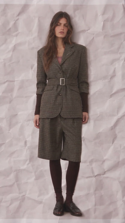 Bermuda de tailleur Karl - Carreaux choco