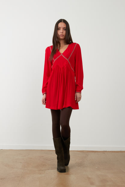 Robe courte Judy - Cerise