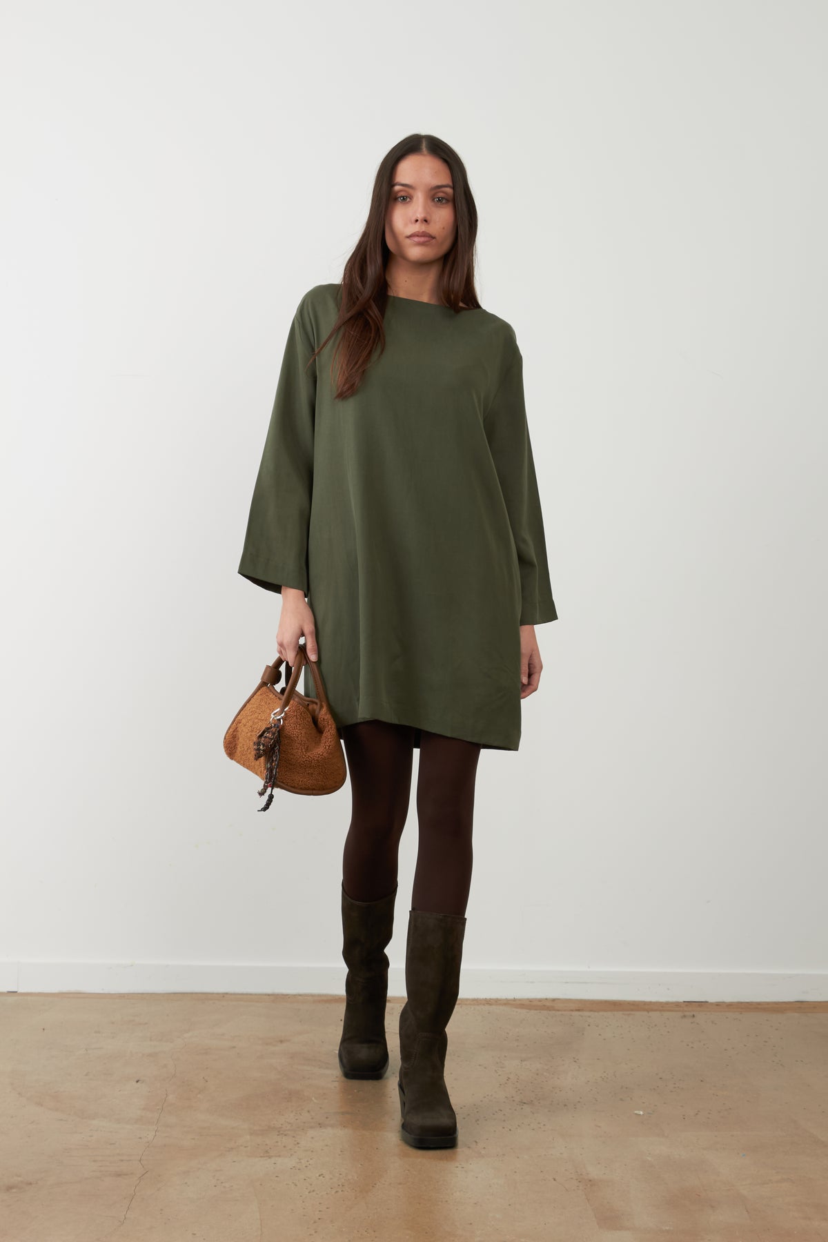Robe courte Talia - Kaki