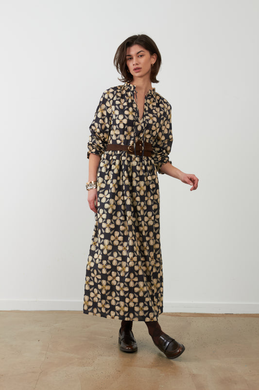 Robe longue imprimé fleurs Emmy - Orpheus Botanic