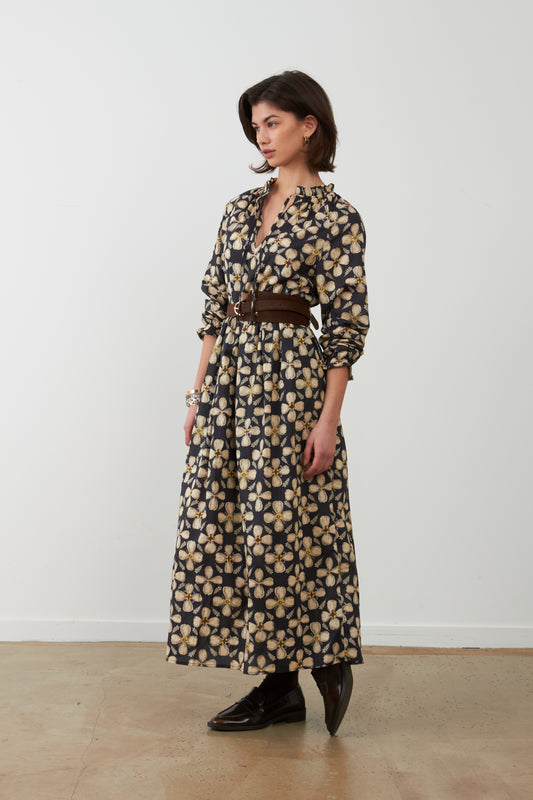 Robe longue imprimé fleurs Emmy - Orpheus Botanic