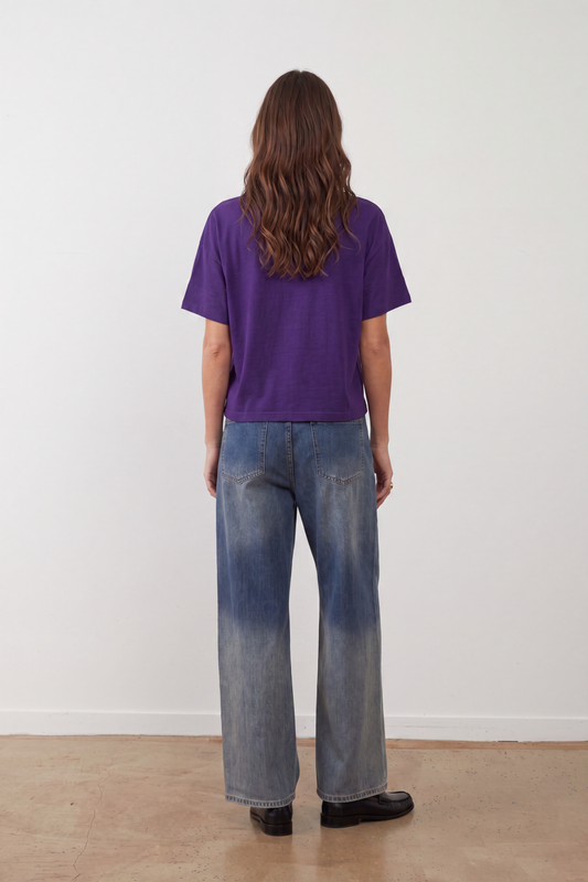 T-shirt col V Anya - Violet