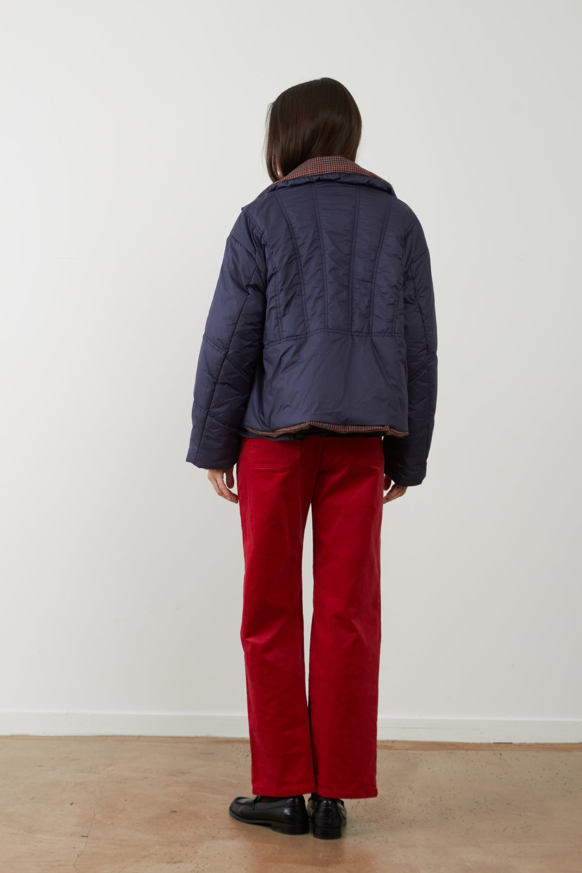 Blouson matelassé col contrasté Lori - Navy