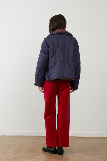 Blouson matelassé col contrasté Lori - Navy