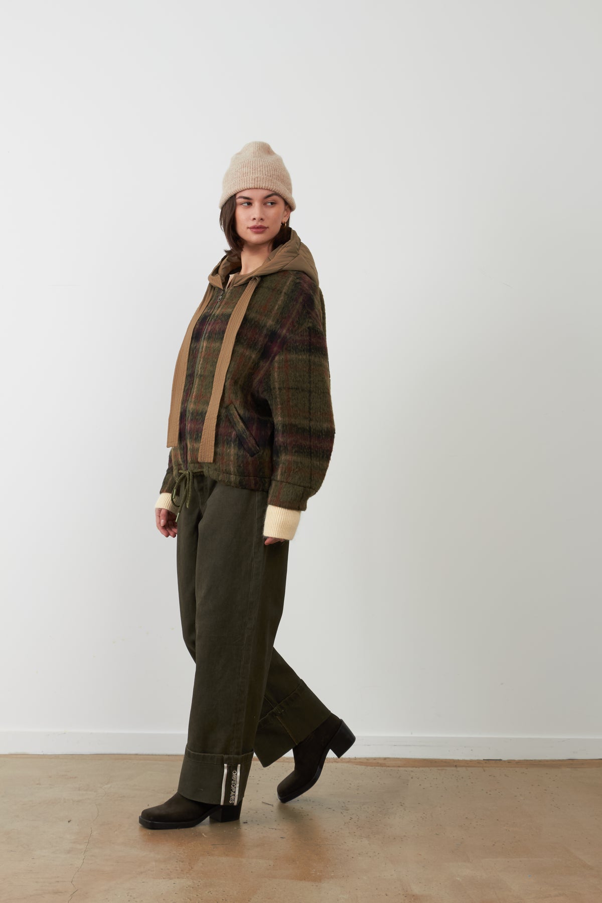 Veste à capuche Lester - Carreaux verts
