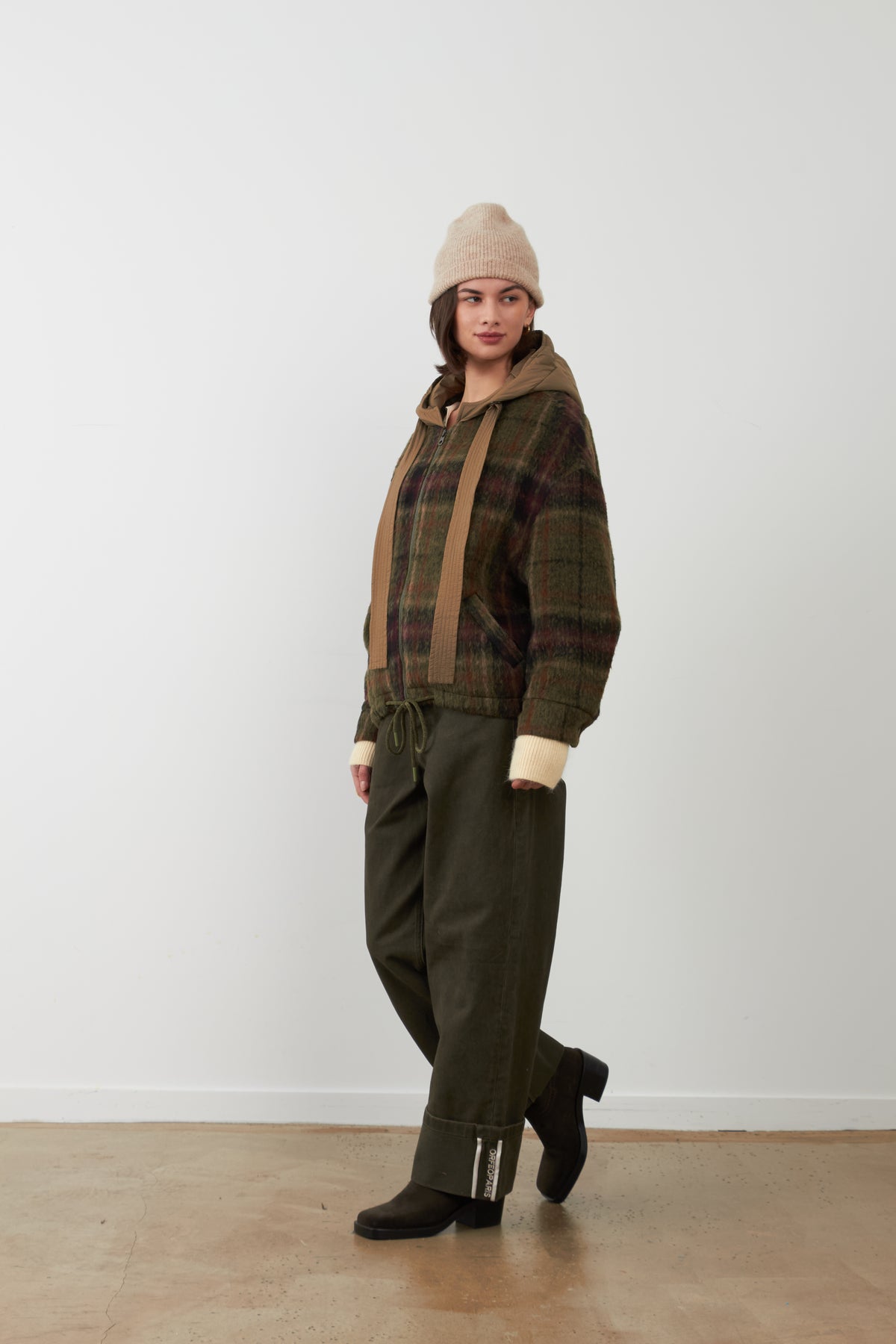 Veste à capuche Lester - Carreaux verts