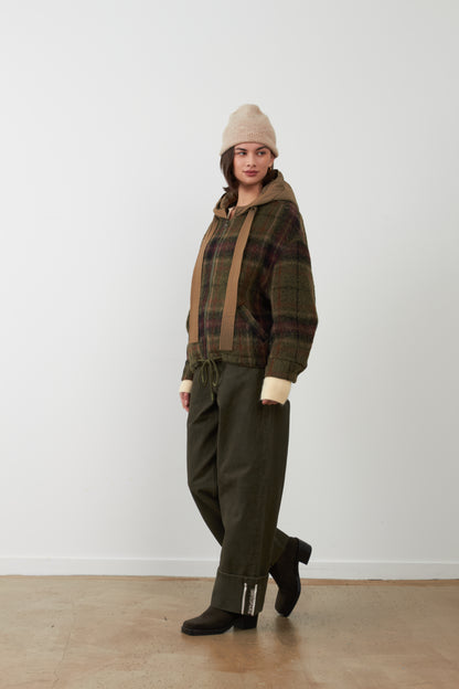 Veste à capuche Lester - Carreaux verts