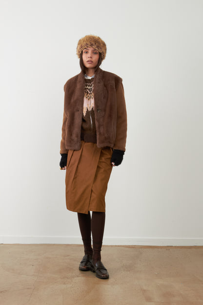Veste sans manches fourrure Louliana - Chocolat