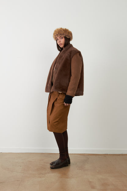 Veste sans manches fourrure Louliana - Chocolat