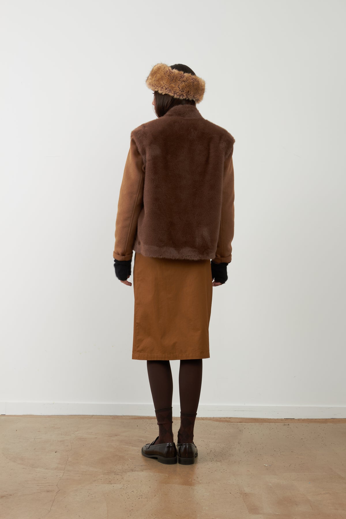 Veste sans manches fourrure Louliana - Chocolat