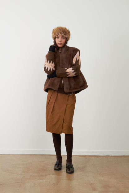 Veste sans manches fourrure Louliana - Chocolat